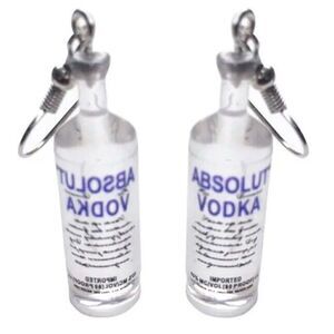 Fashion Vodka Drop Earrings Silver Tone Y2K